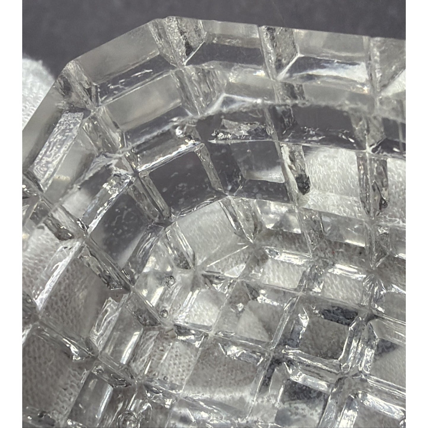 EAPG or ABP Lot of 6 Crystal Glass Square Open Salt Cellar Block Pattern As Is