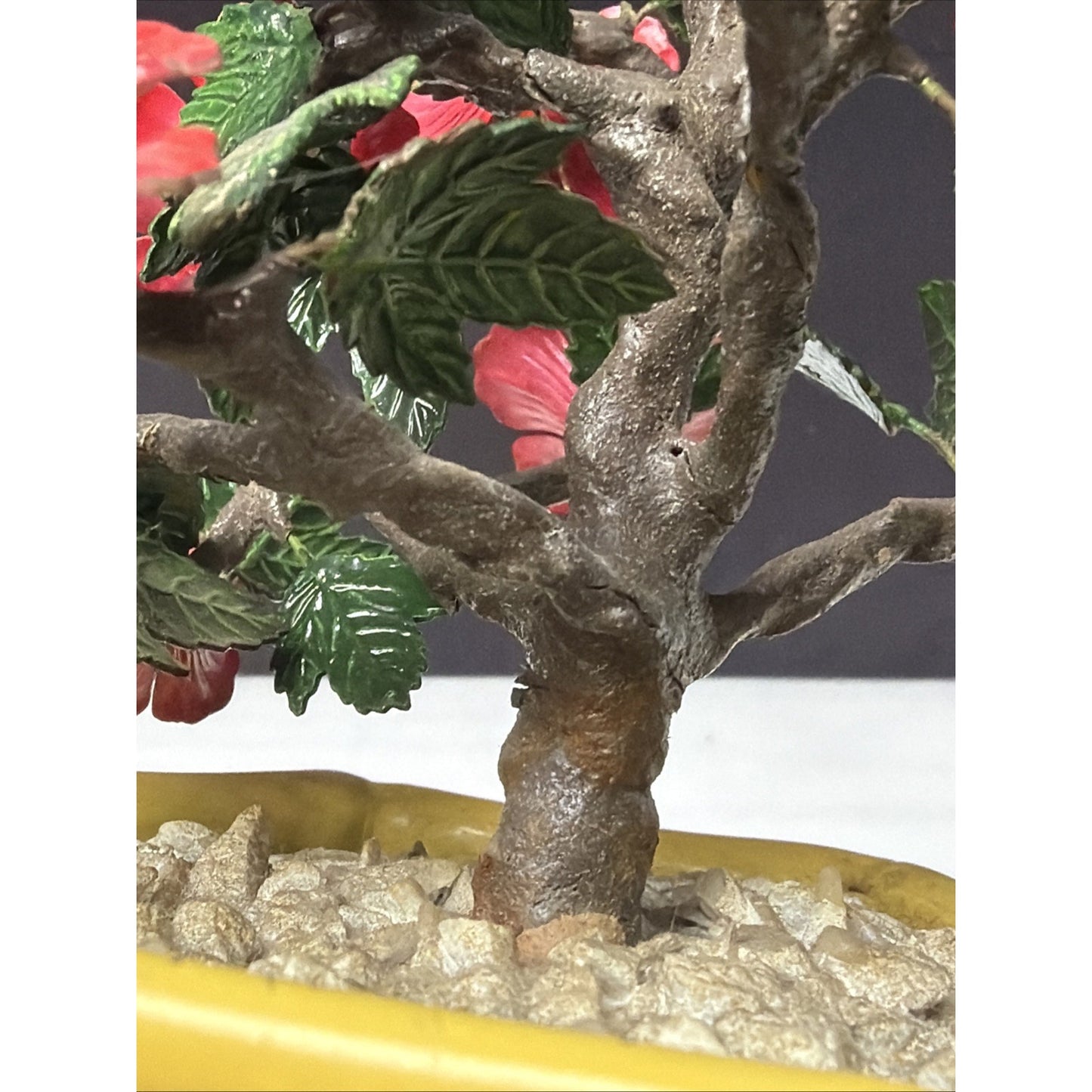 Vintage Metal Art Flower Blossom Hibiscus Wire Tree Painted Enamel As Is