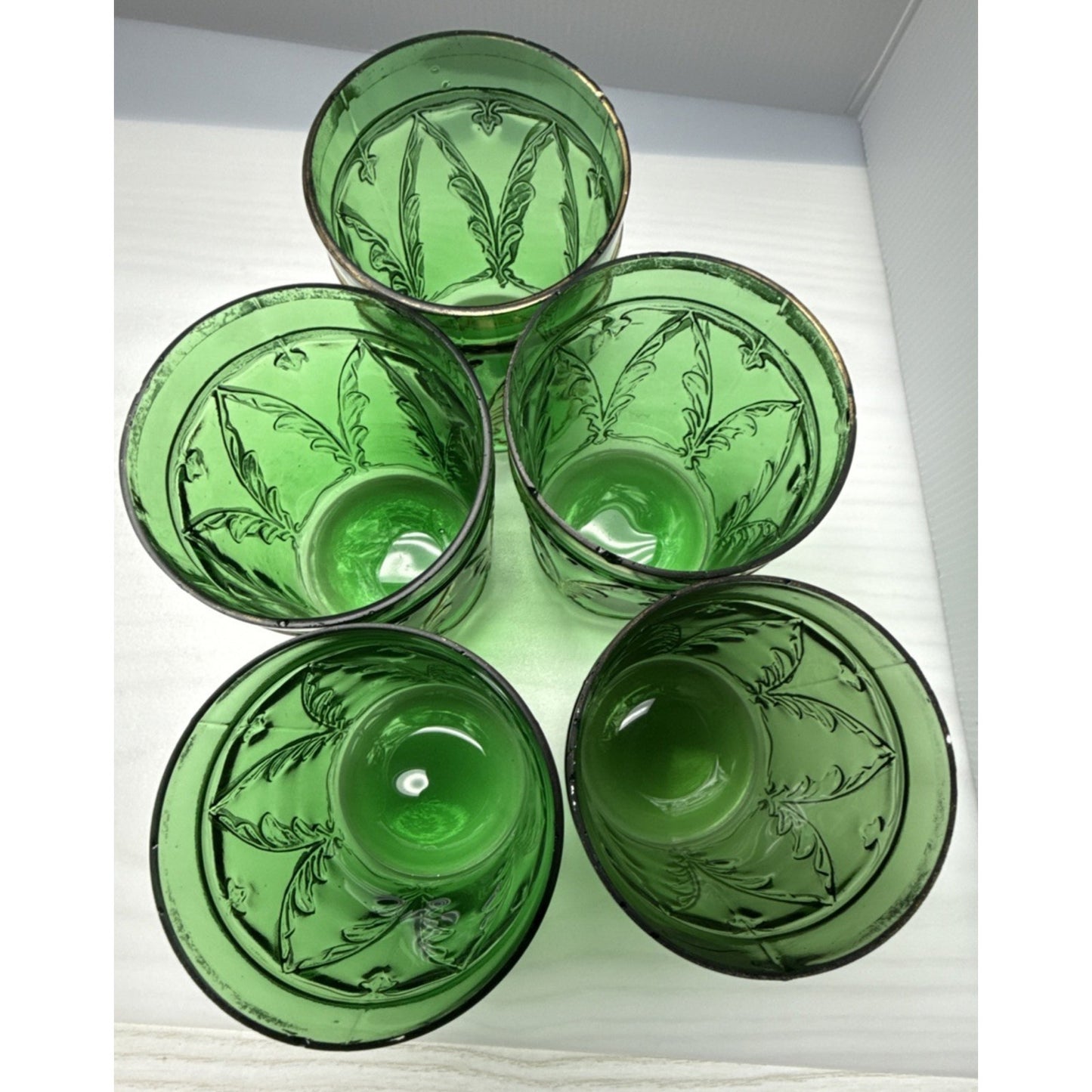 Eapg Lot of 6 Dugan Glass Waving Quill Water Lemonade Set Pitcher Tumbler As Is