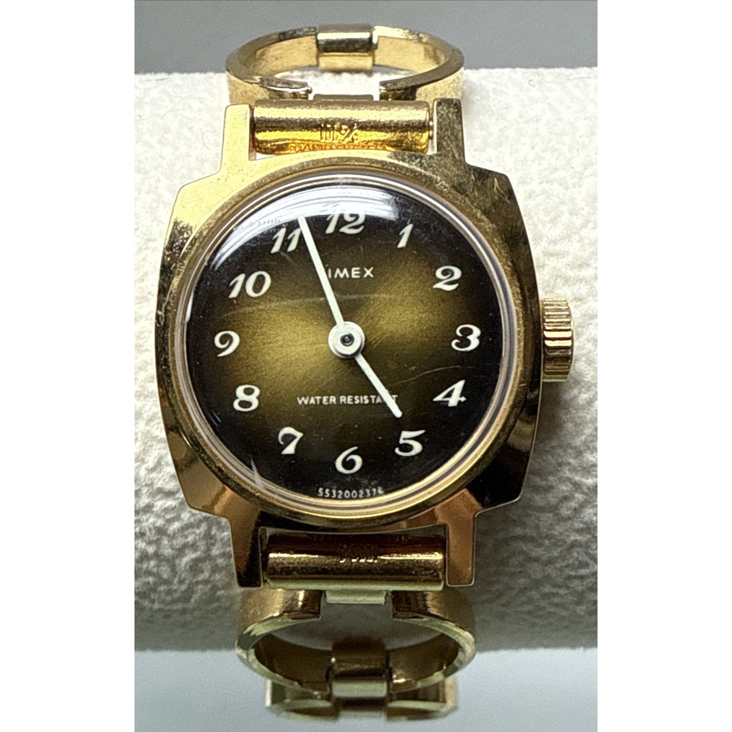 Vintage Timex Analog Quartz Watch Stainless Steel Gold Tone Ring Band As Is