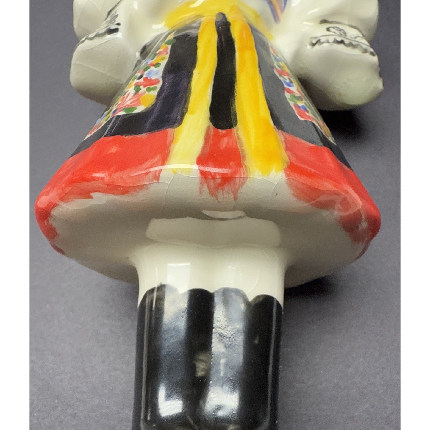 Vintage Czech Bohemia Polish Girl Porcelain Figurine Traditional Dress As Is