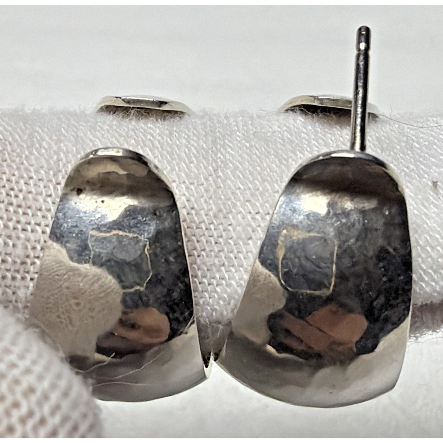 James Avery Sterling Silver Retired Large Hammered Hoop Earrings 7 grams As Is