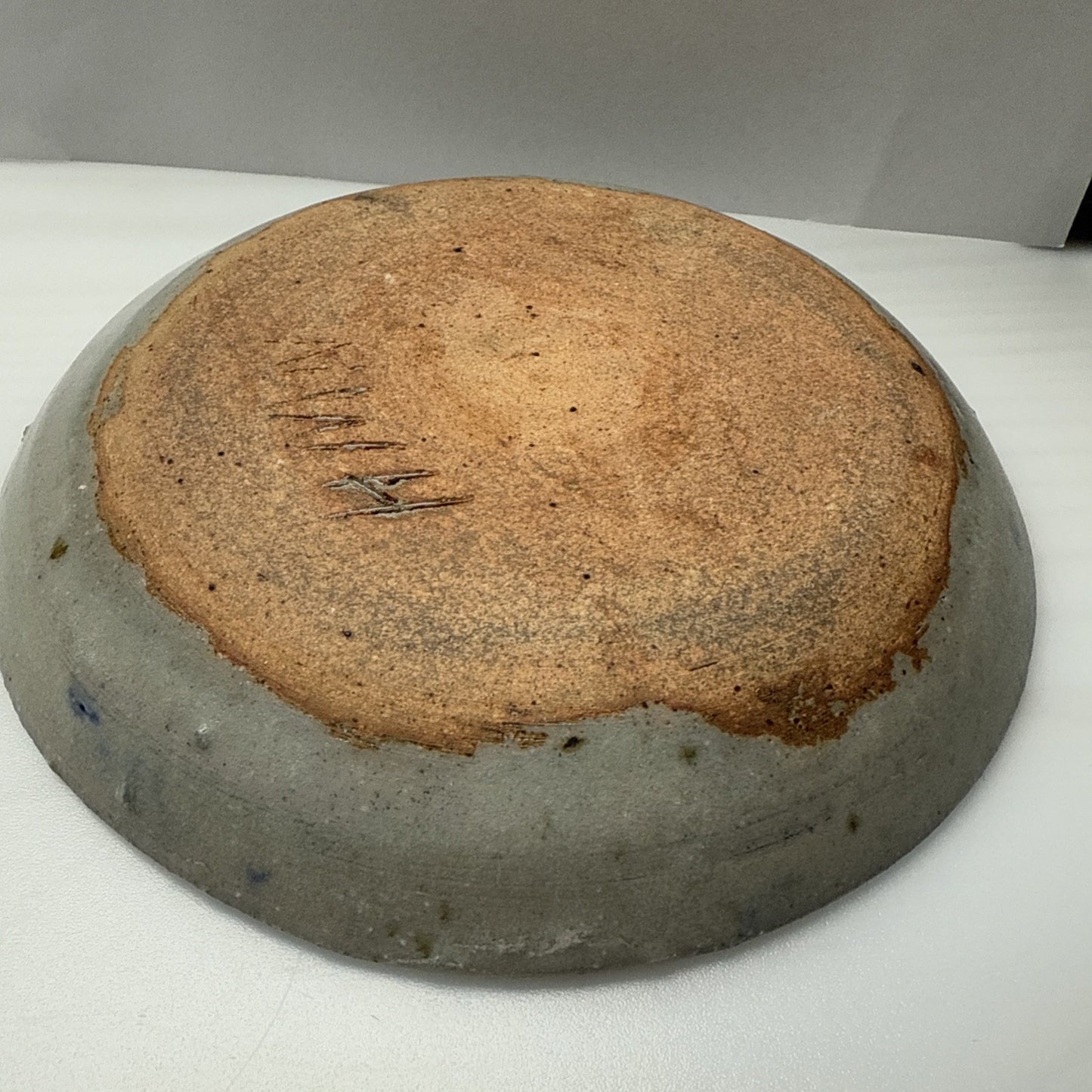 Vintage HMN Art Pottery Platter Plate Bowls Stoneware Blue Circles