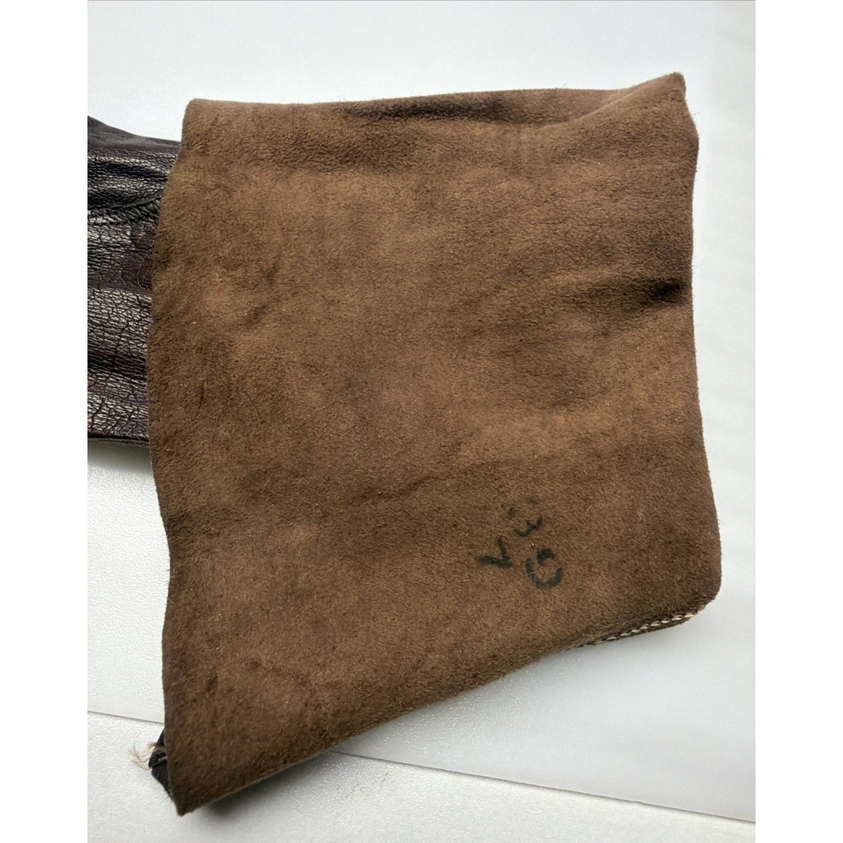 Vintage Launder Leather Brown Gloves Washable Table Cut Size 7.5 As Is