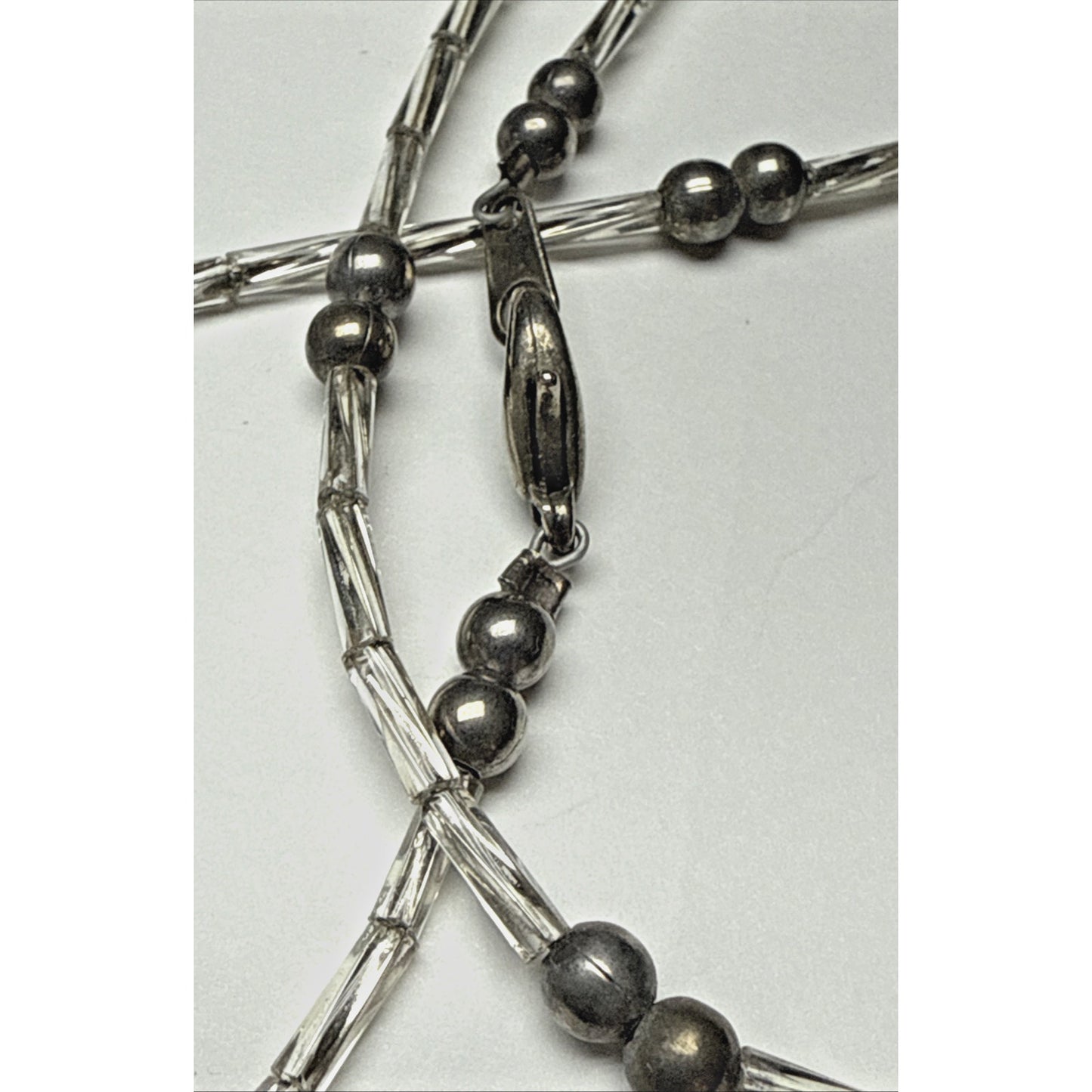 Vintage Twisted Liquid Silver Bead Ball Necklace