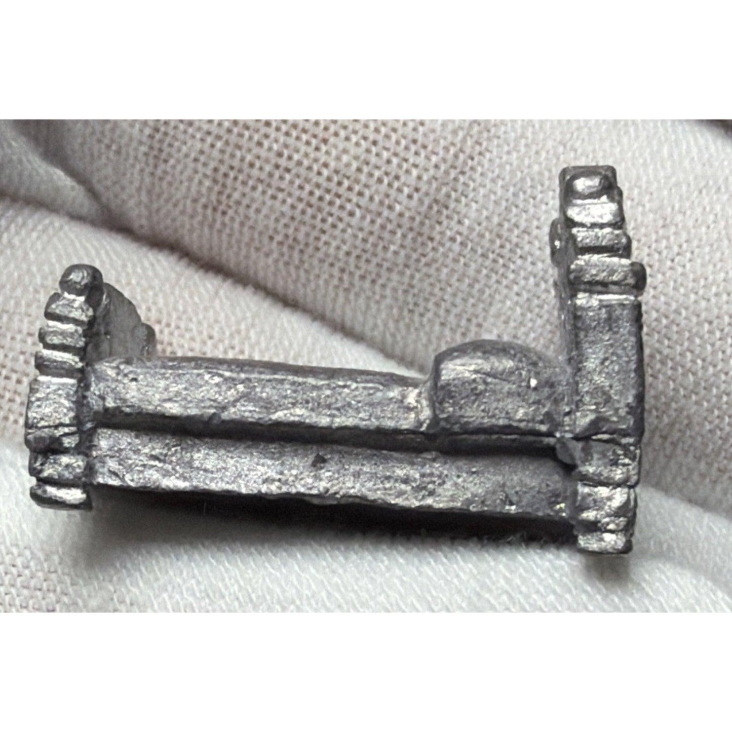 Lot of 6 Pewter Miniature Dollhouse Furniture Bed Couch Table Dresser Chest