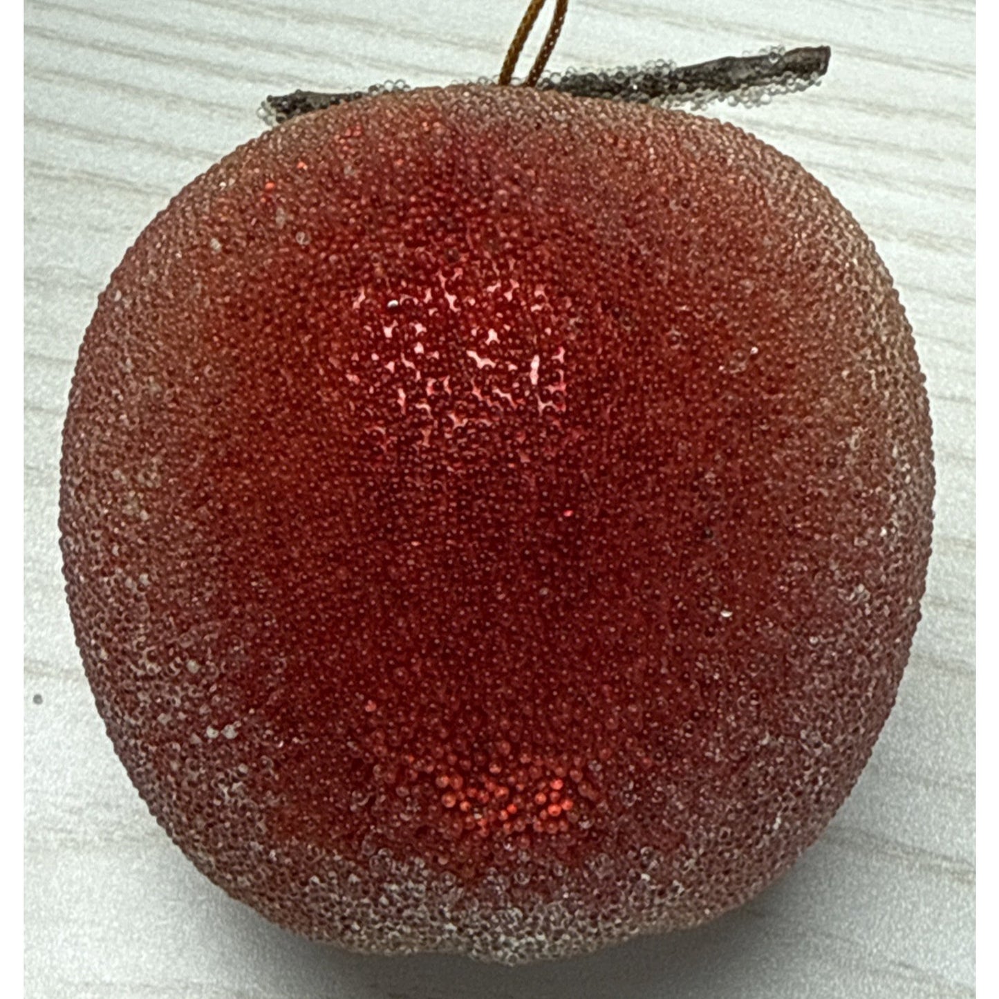 Vintage Lot of 5 Beaded Sugar Frosted Faux Fruit Christmas Ornaments