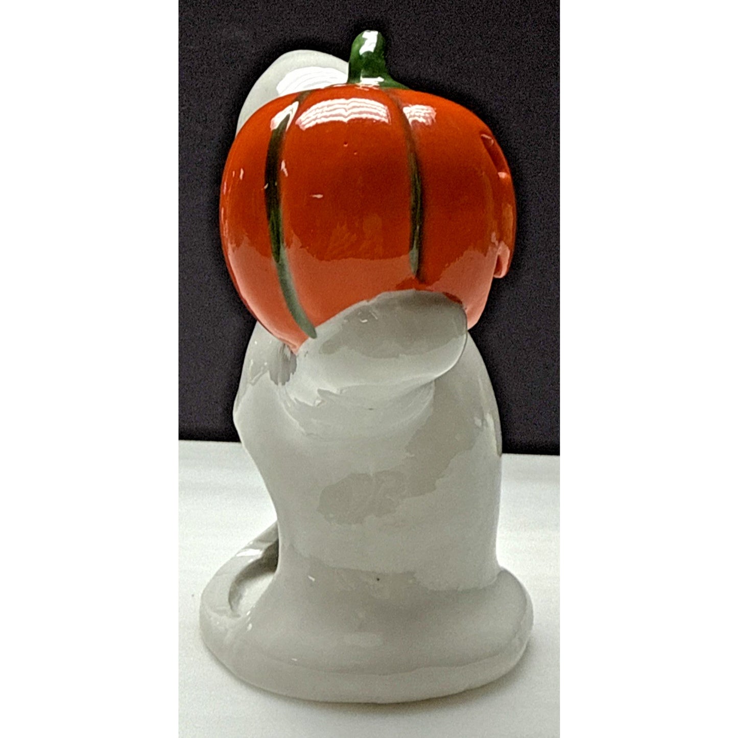 Vtg Midwest Cannon Falls Halloween Ceramic Ghost Pumpkin Candle Holder Luminary