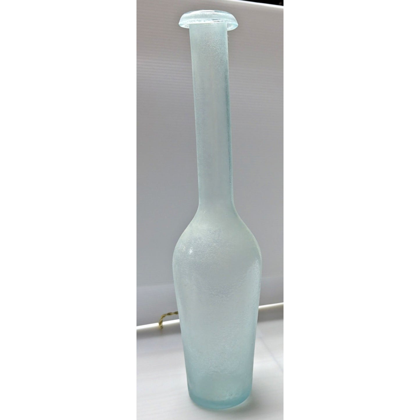 Rachel Ashwell Shabby Chic Scavo Texture Long Neck Glass Vase Rolled Lip Amphora