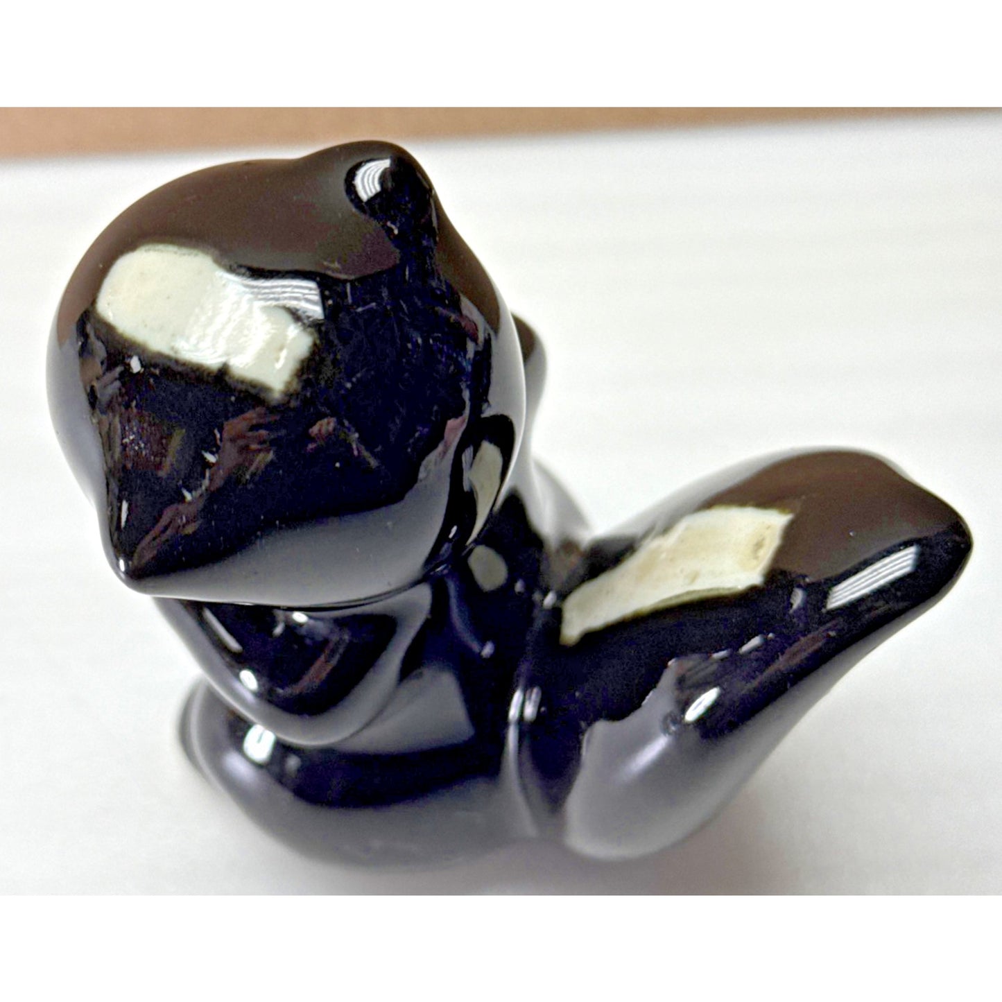 Vintage California Art Pottery Delee Black White De Skunk Stinkie Figurine