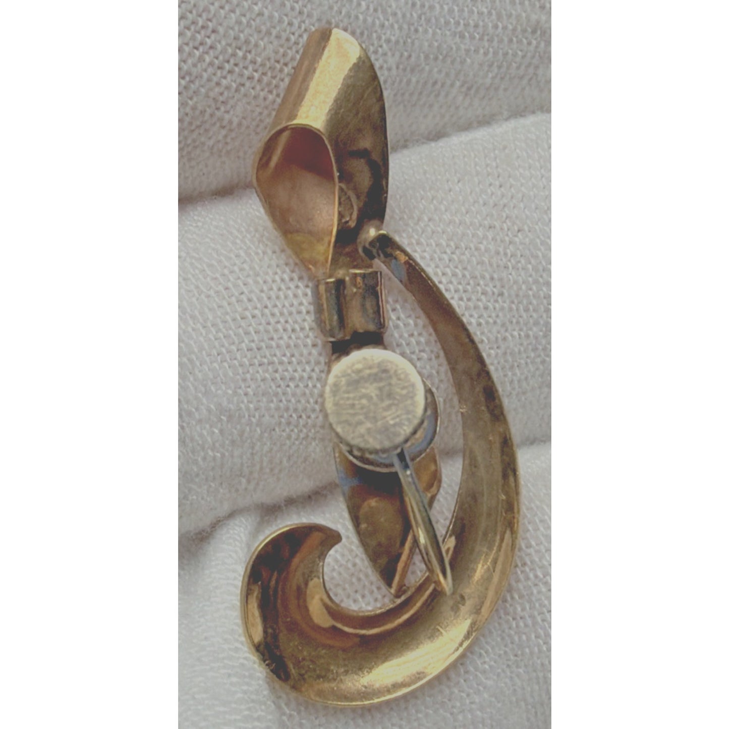 Vtg Carl Art 12k GF Screw Back Earrings Ribbon Bow Large