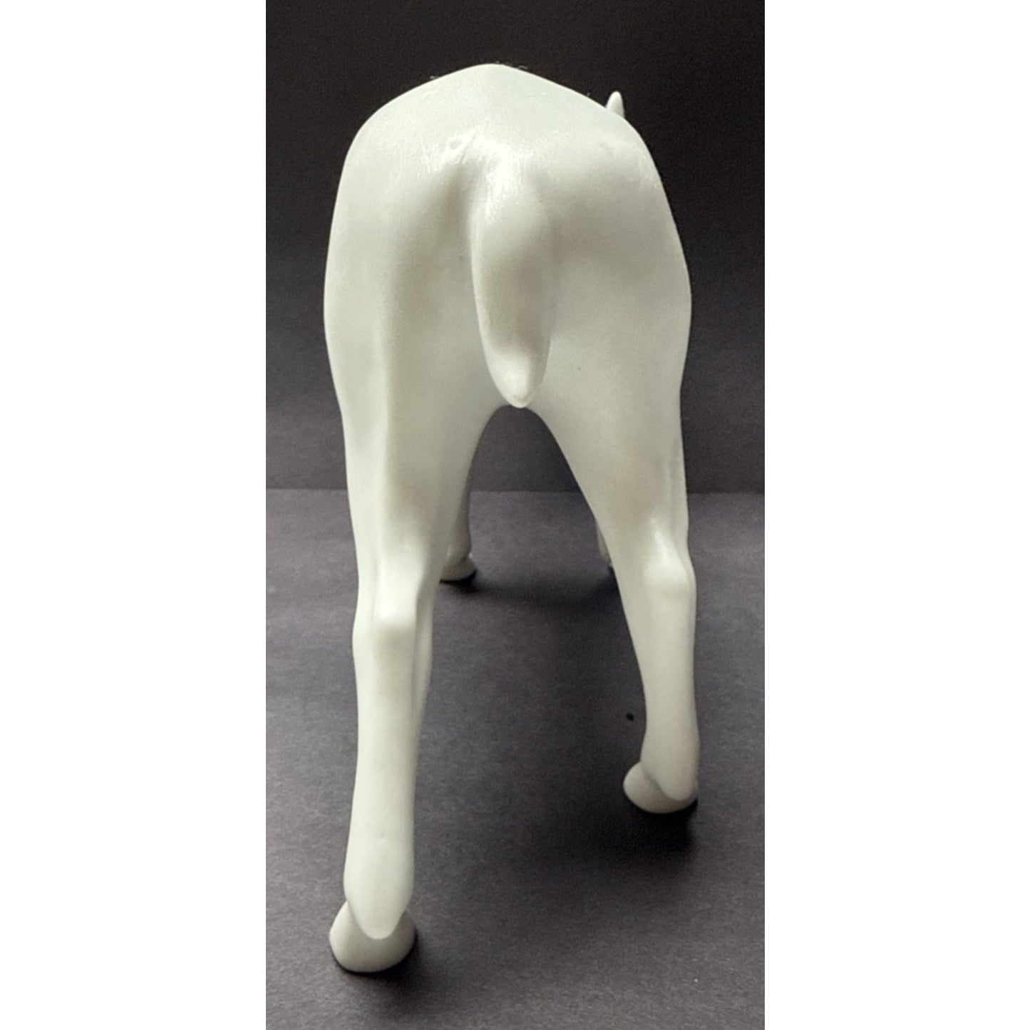 Vintage Dept 56 Snowy White Porcelain Doe Deer Sleigh Bell Statue