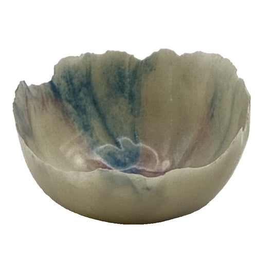 Peter Clark Pottery Fairy Dish Bowl New Zealand Porcelain Rough Edge As-Is