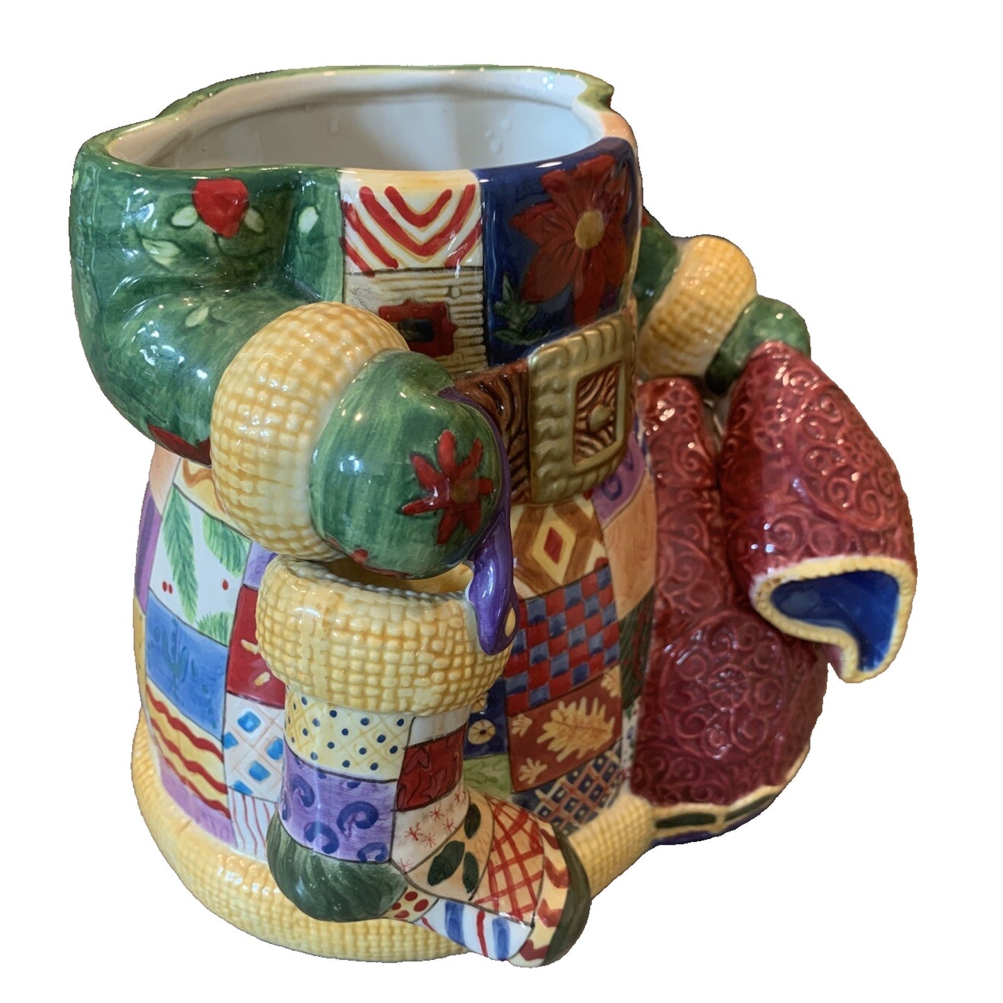 Studio Nova Mikasa Old World Santa Classic Ceramic Cookie Jar Patchwork Quilt