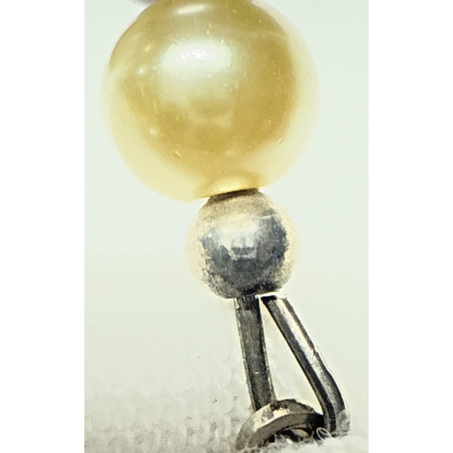 Vtg Purple White Stacked Pearl Leverback Earrings Dangle Drop Sterling Silver