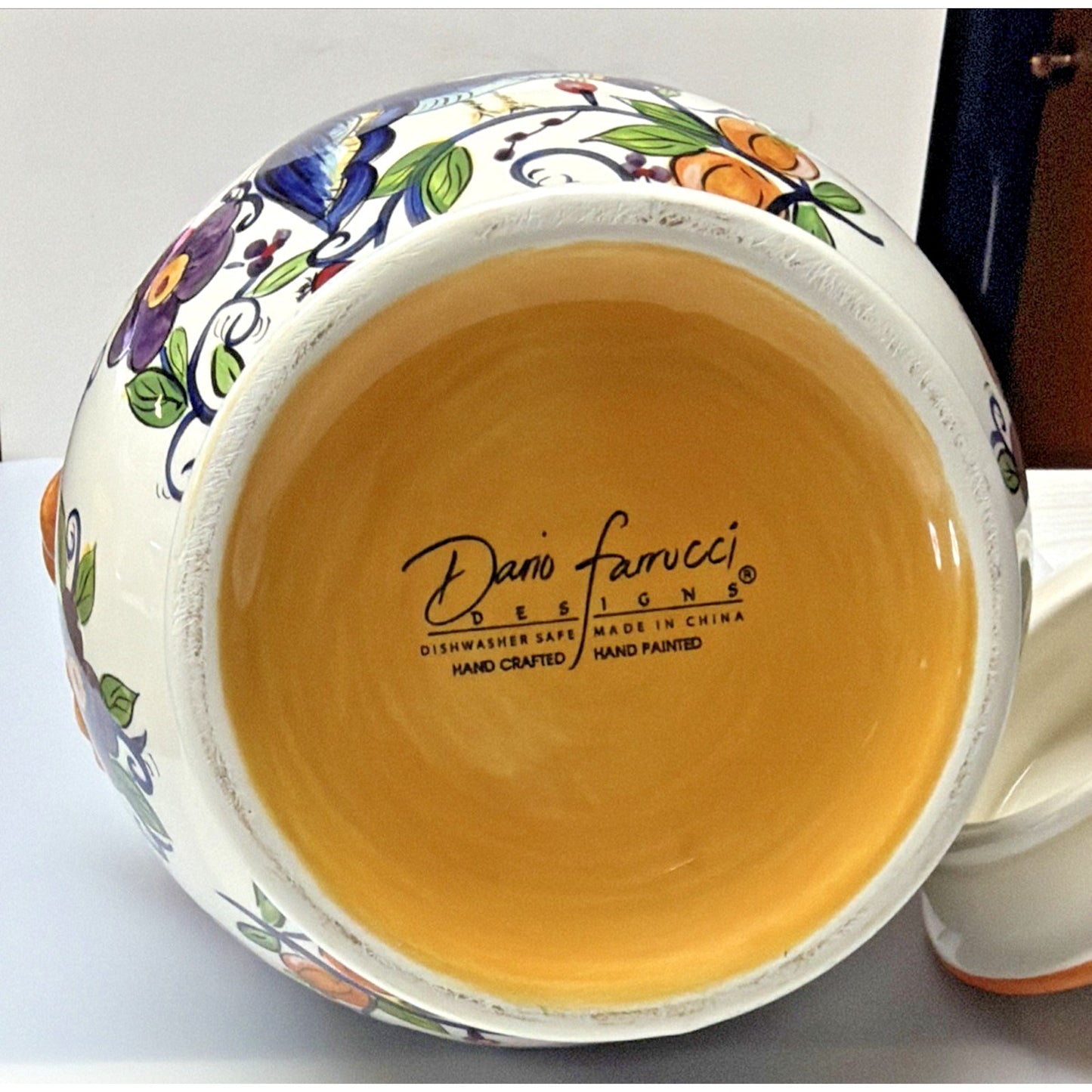 Dario Farrucci Designs Villa Paradiso Canister Cookie Jar Handles 9.25 in