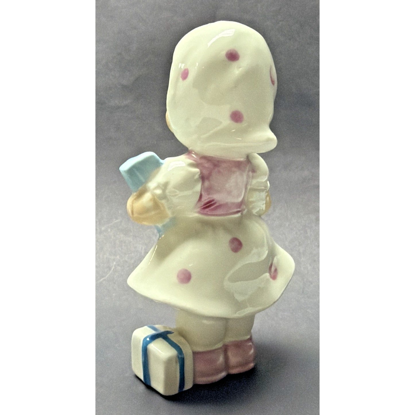 Vtg Ucagco Little Kerchief Girl Porcelain Figurine Presents Gifts Japan AS-IS