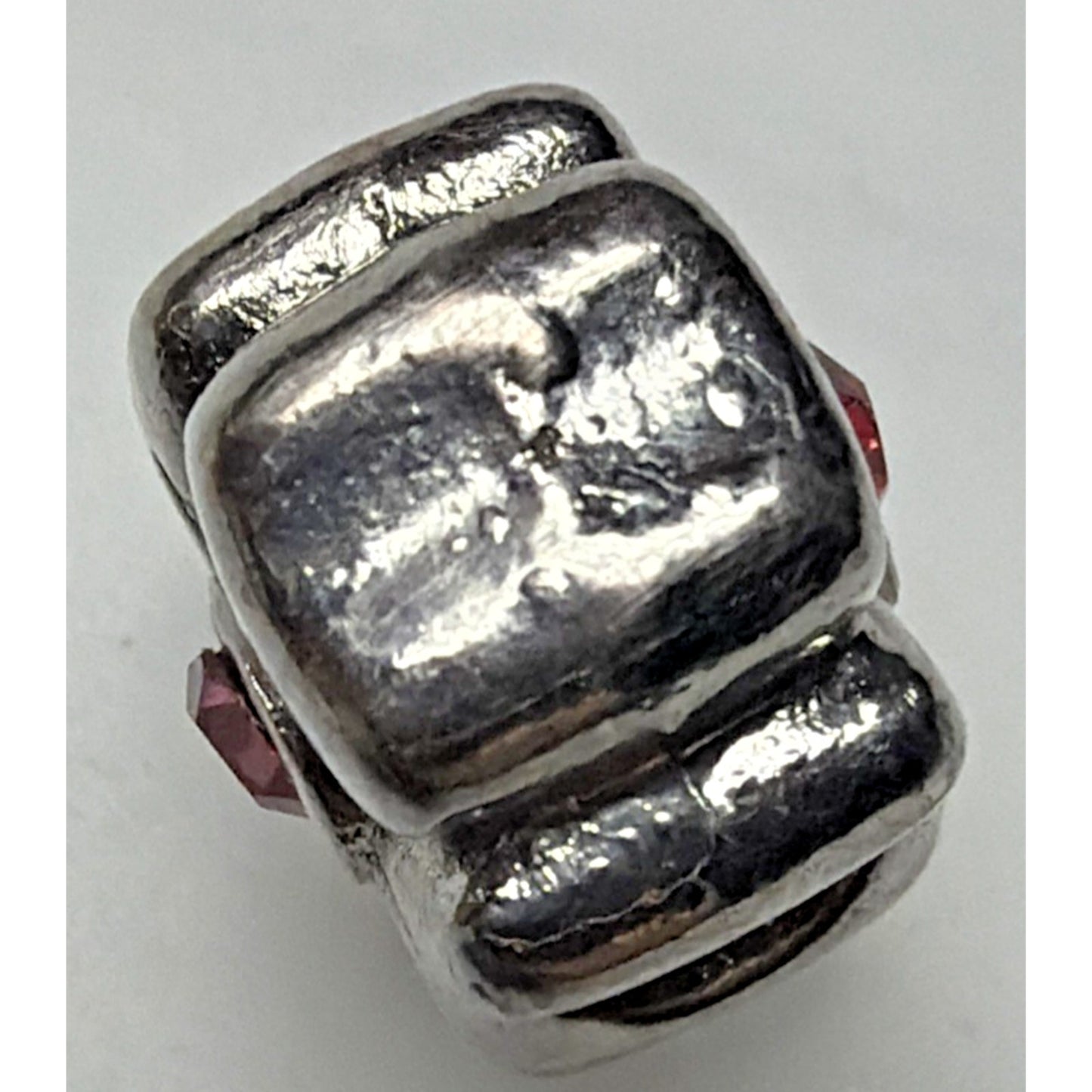 Vtg Lot of 5 Rhinestone Spacer Beads Floral Silver