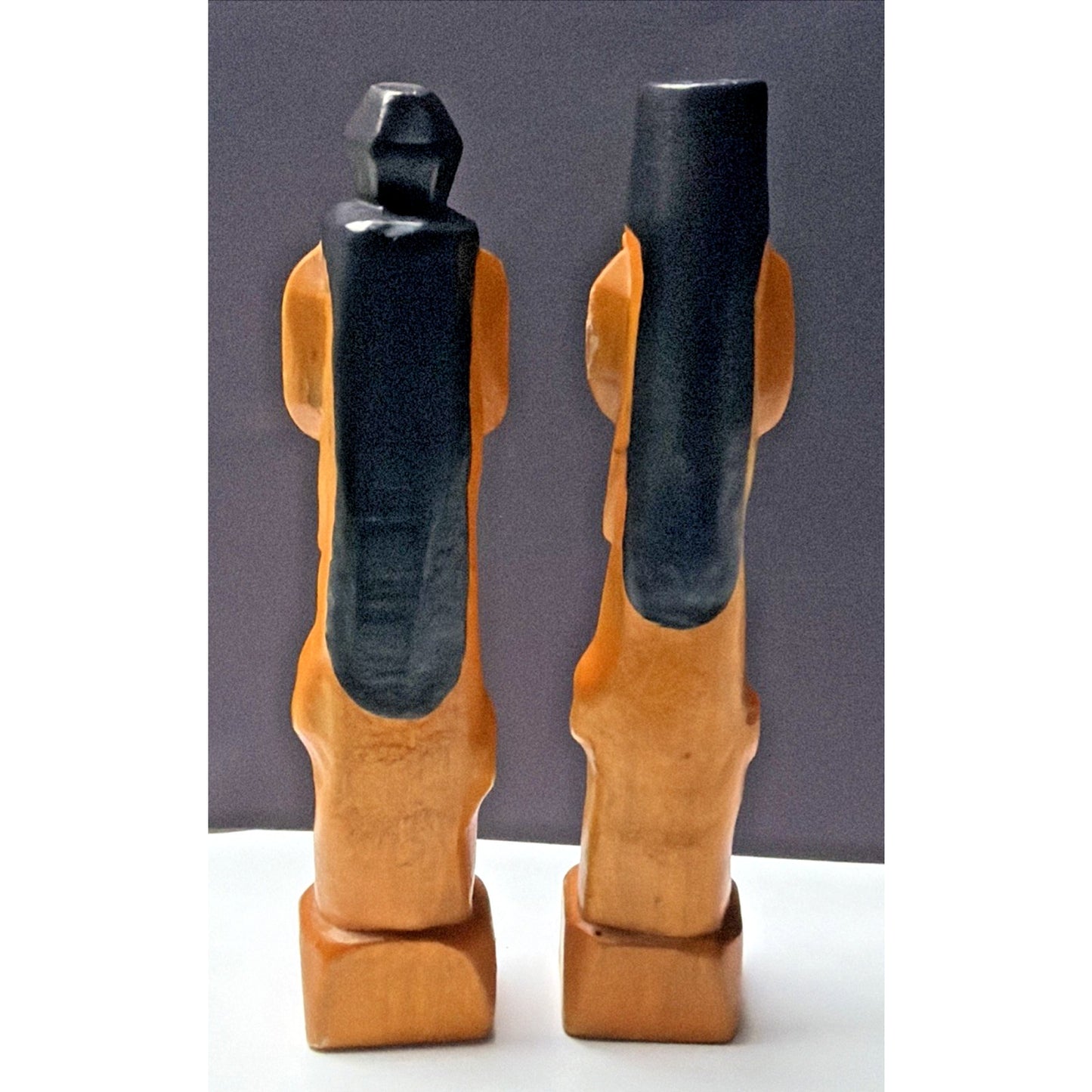 Korean Wood Jangseung Village Guardian Totem Poles Good Fortune Luck Figurines
