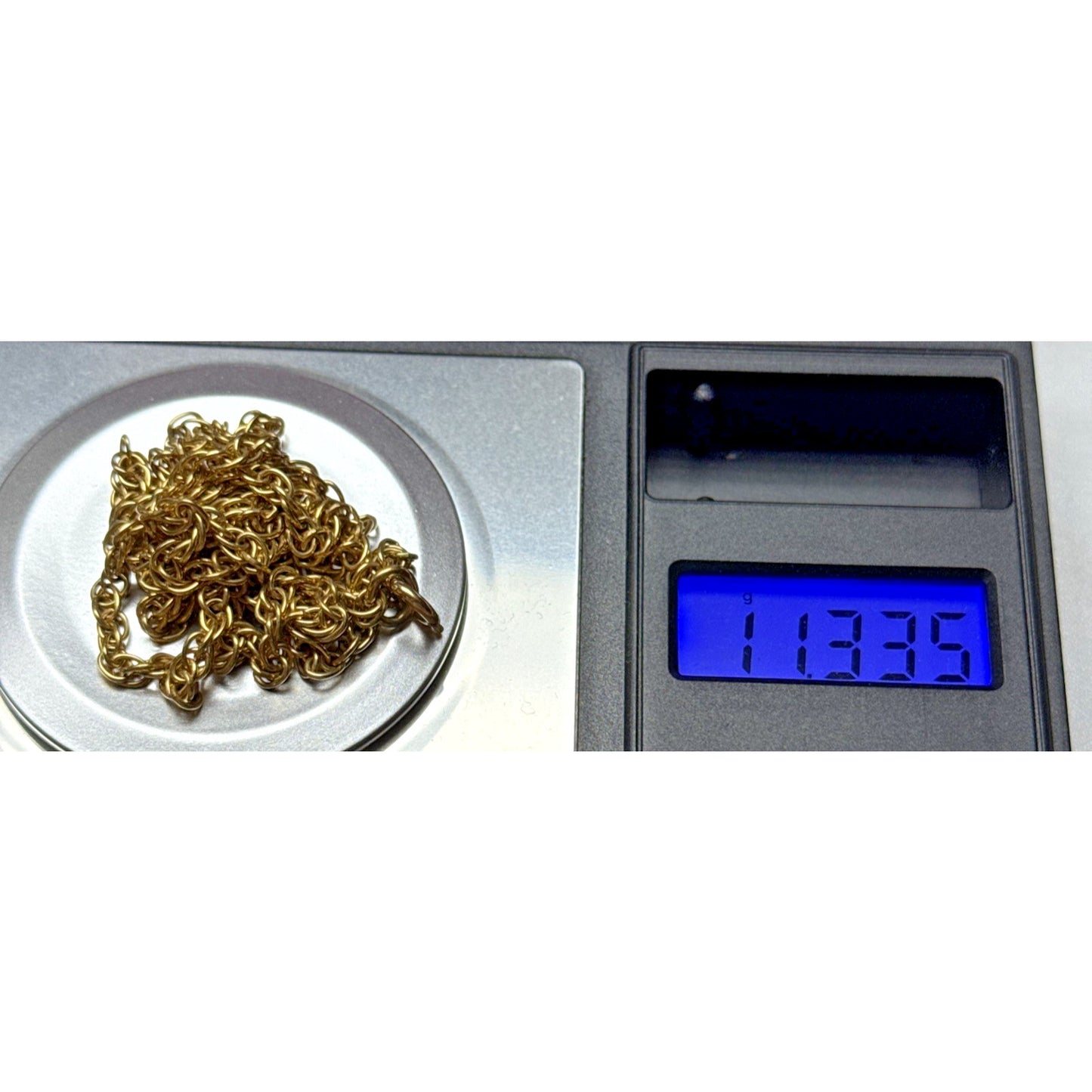 Vintage 1/20 12k Gold Filled Rope Chain Necklace 23.5 inch As Is