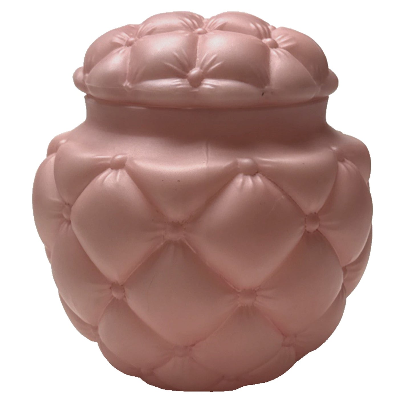 EAPG Consolidated Glass Florette Quilted Mauve Pink Satin Biscuit Cracker Jar