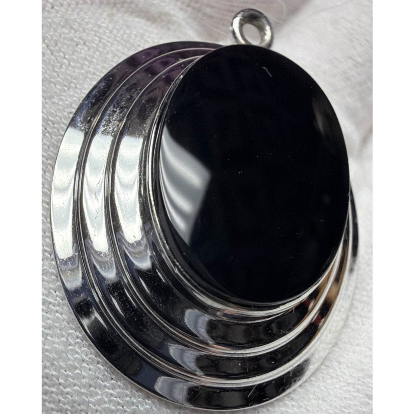 MCM A&Z Sterling Hayward STG Black Onyx Pendant Ribbed Read As-Is