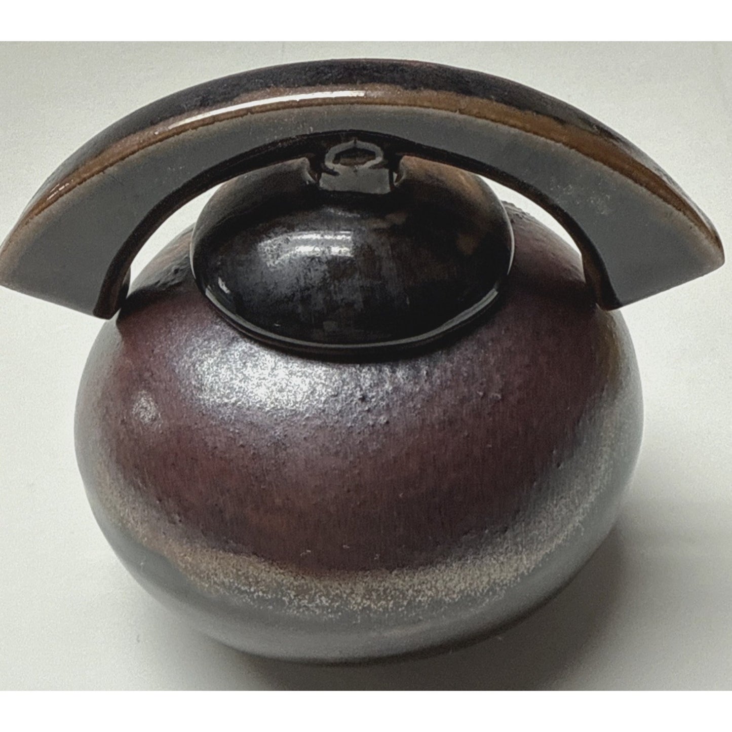 Modern J Wells Studio Art Pottery Stoneware Urn Handle Sugar Jar Covered As-Is