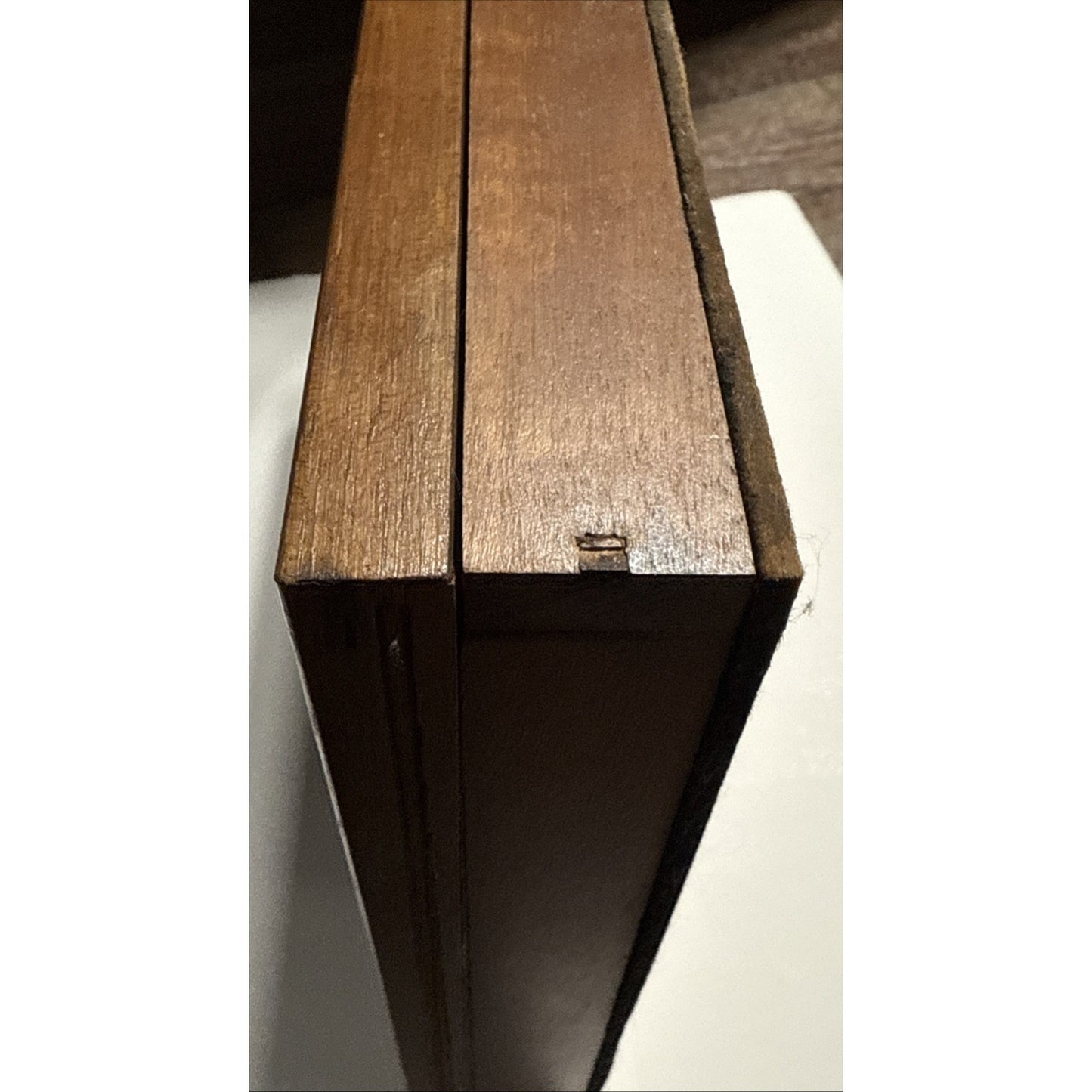 Vtg Wood Cabinet Display Collectible 24 Spoon Case Glass Buckle Clasp Lock As Is