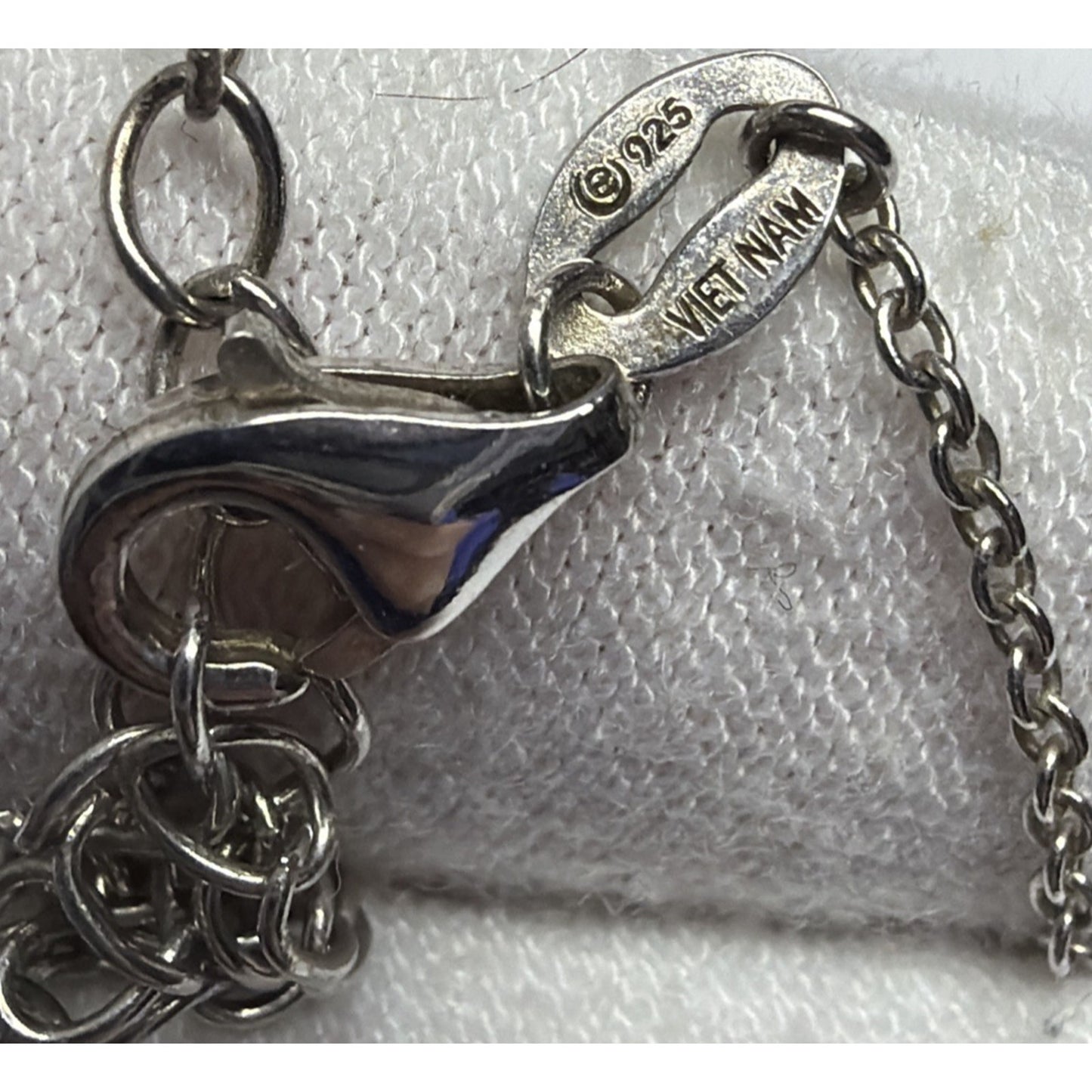 Vintage Sterling Silver Envelope Locket Love Note Message Charm Necklace CZ