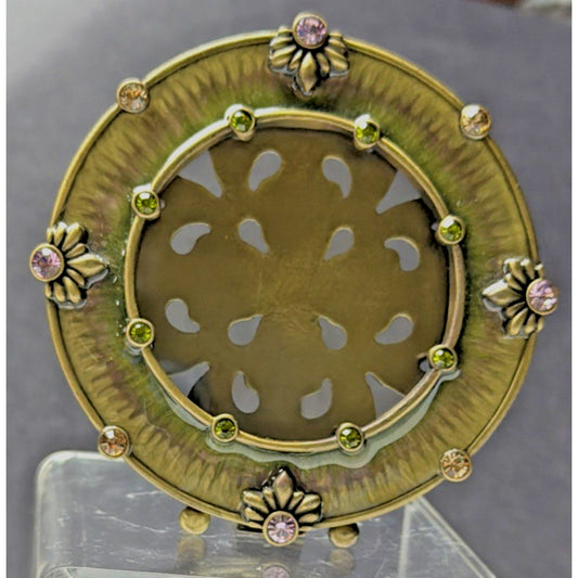 Jay Strongwater Agatha Round Picture Frame Swarovski Crystals