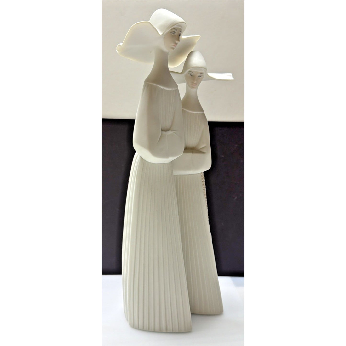 Vtg Lladro Daisa Bisque Porcelain Two Nuns Sculpture Rosaries Religious As Is