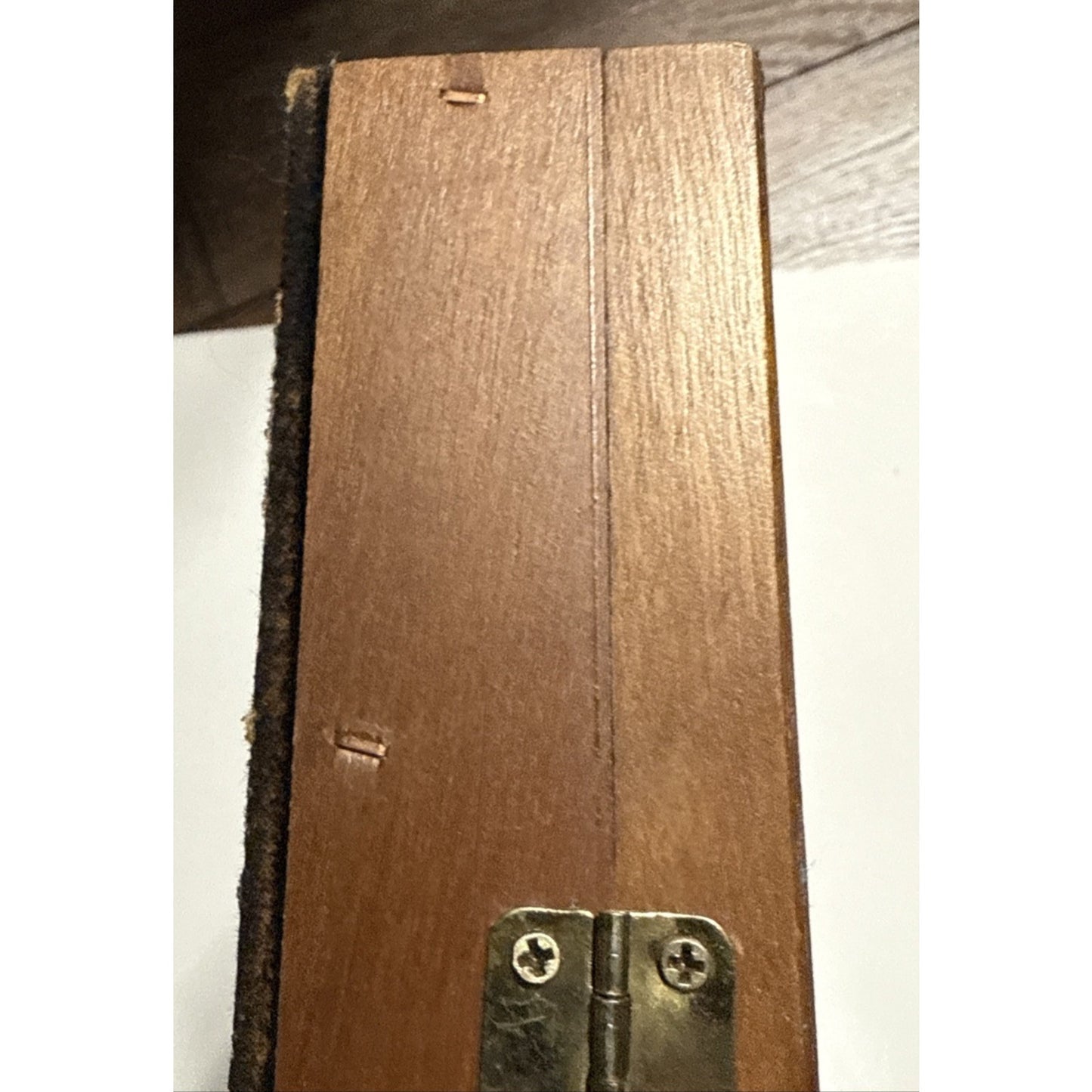 Vtg Wood Cabinet Display Collectible 24 Spoon Case Glass Buckle Clasp Lock As Is