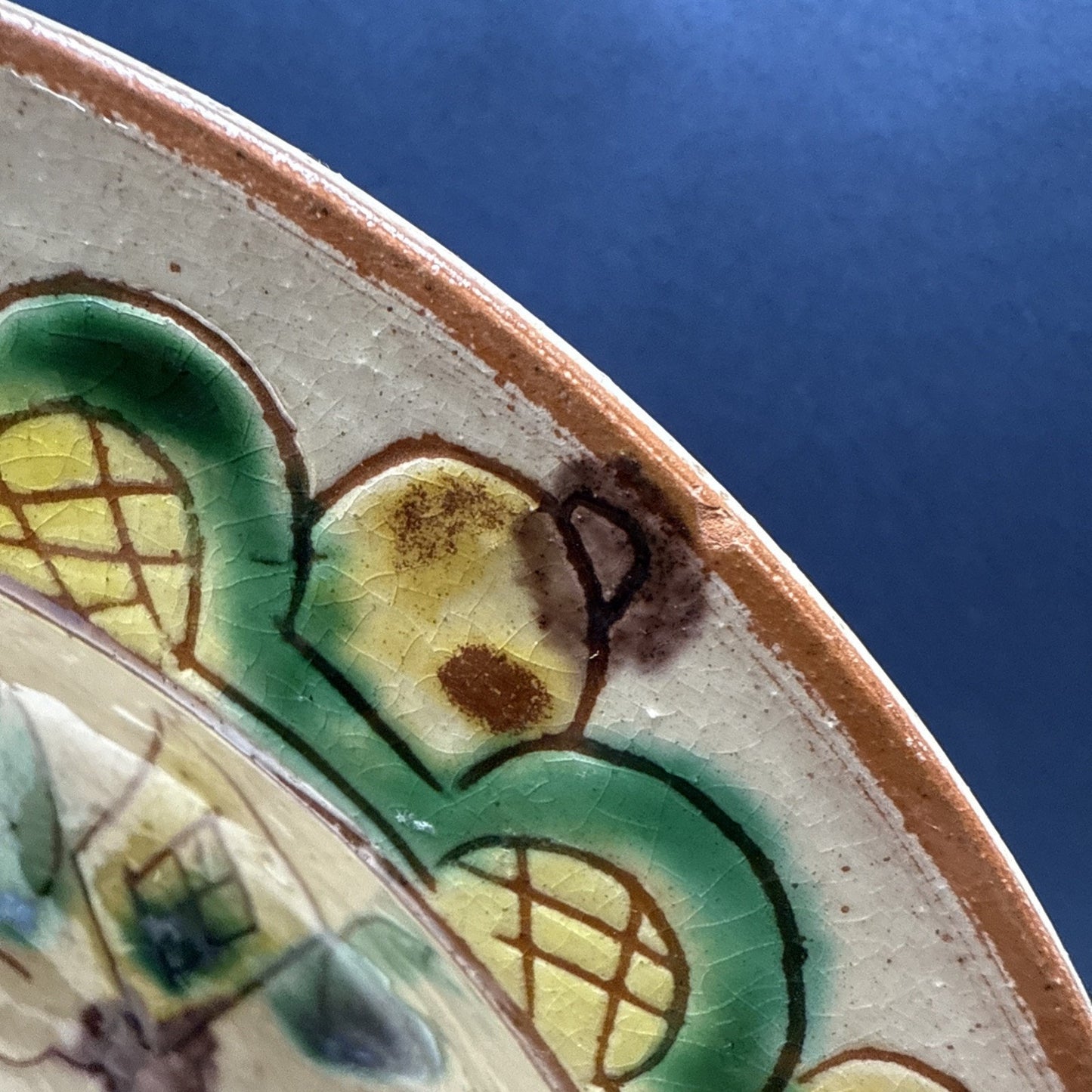 Vintage Folk Art Hutsul Hucul Plate Clay Hand Painted Bowl Plate Hanging