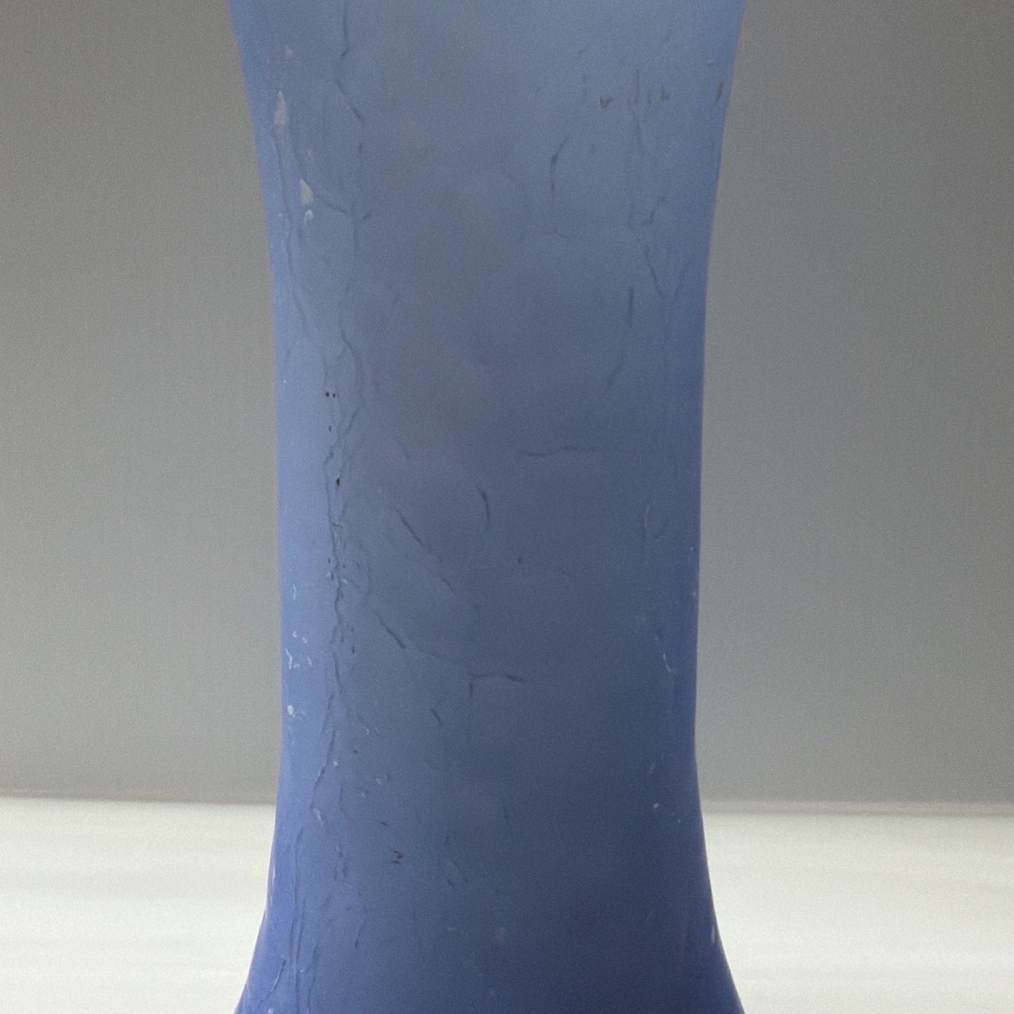 Victorian Powder Blue Crackle Glass Jack Pulpit Vase Cased White Purple Glow