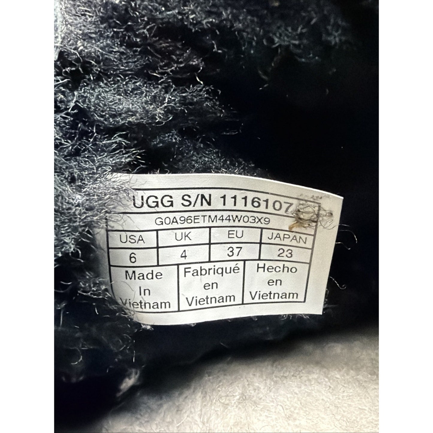 Ugg Elisa Black Suede Shearling Buckle Ankle Boot Sz 6