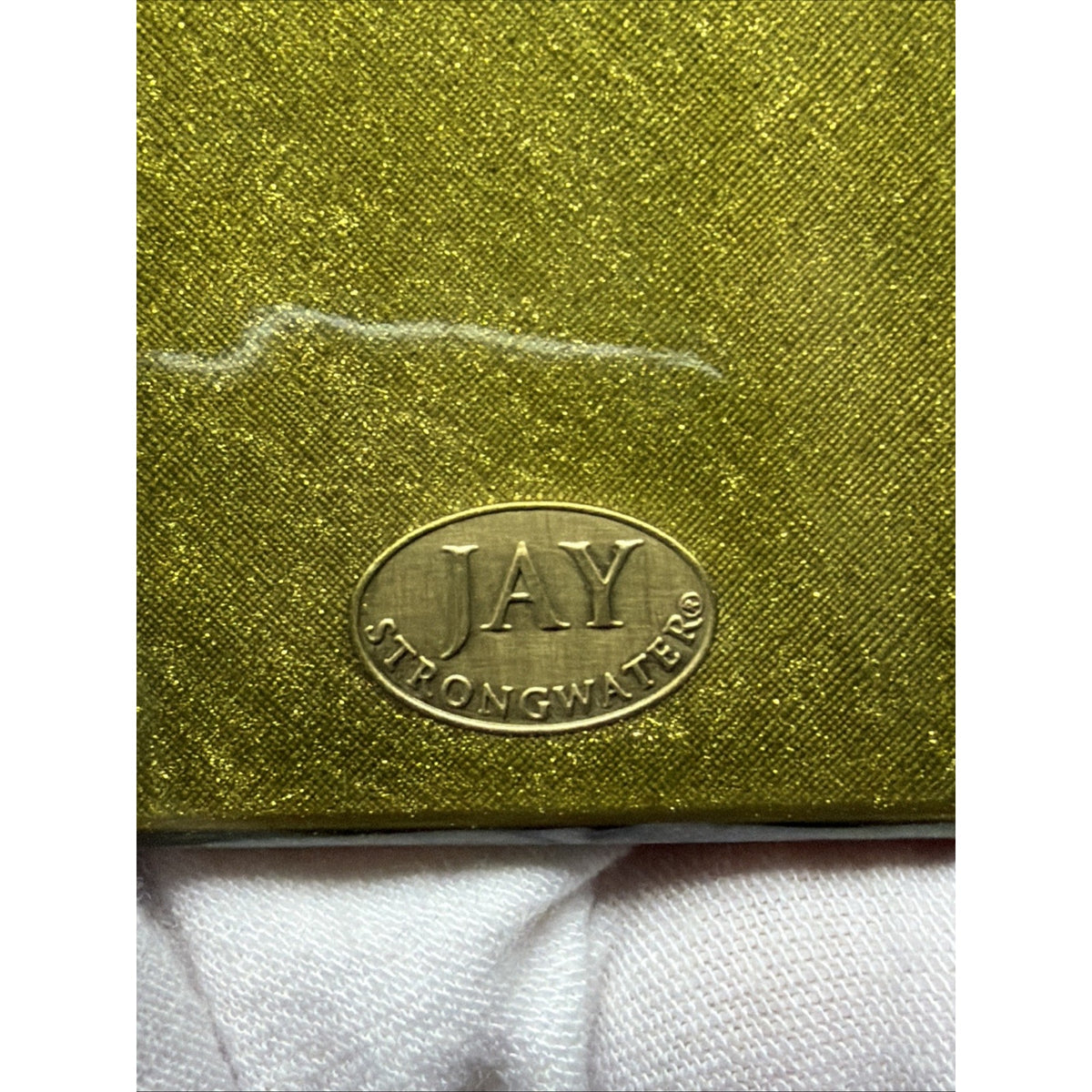 Jay Strongwater Folding Travel Double Picture Frame Heart Flowers Jeweled Green