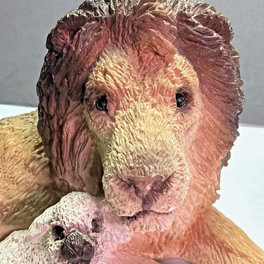Vintage Stone Critters Lion and Lamb SC-404 Figurine 1992 Ginger Hunter