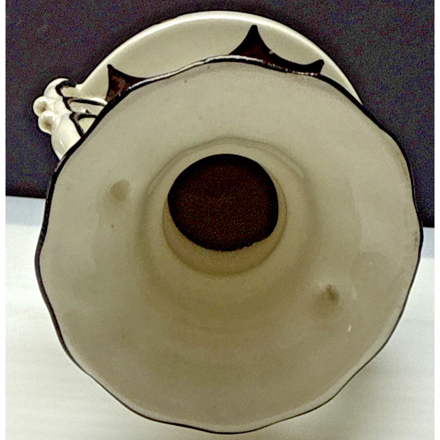 Art Deco Czech Art Pottery Bohemian Double Handle Vase Hand Painted