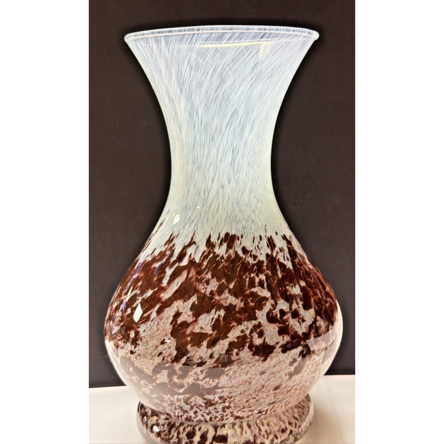 Contemporary Klodzko Poland Art Glass Vase Mozaik Mix Mosaic Abstract Mottled