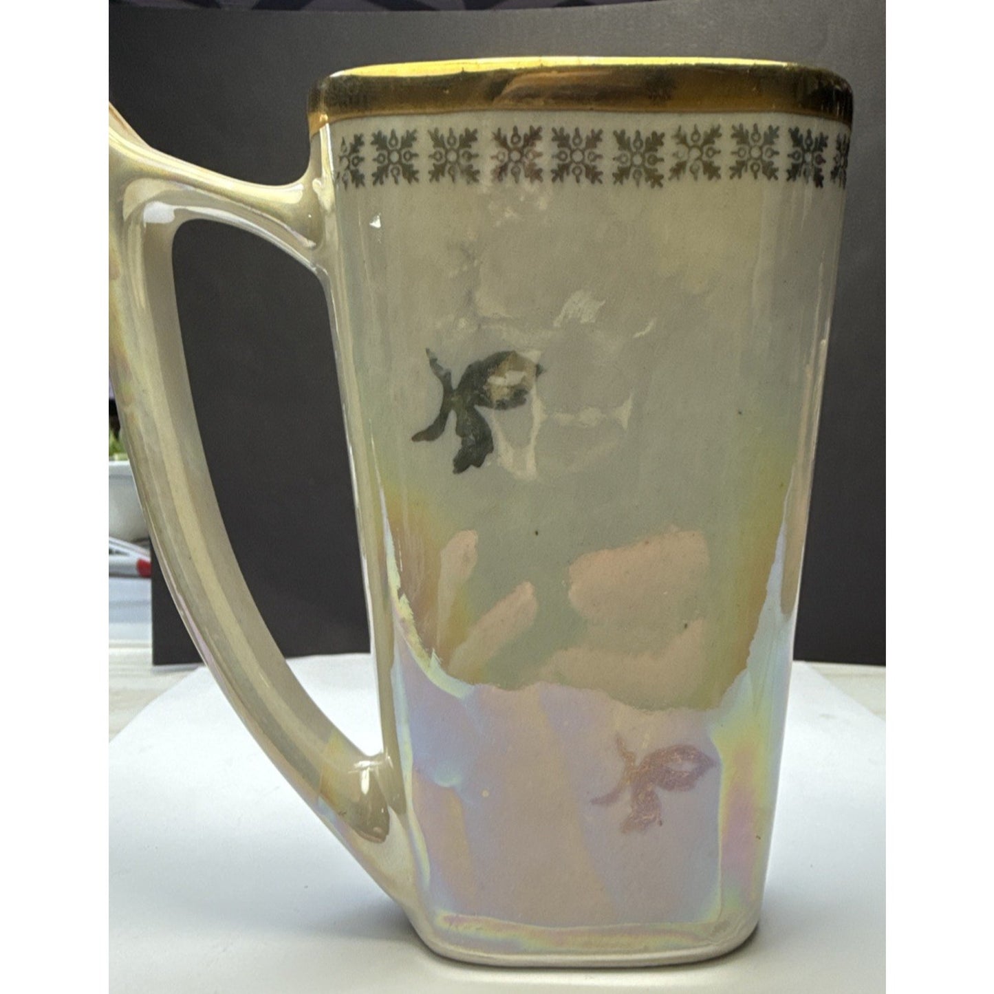 Old Karlovy Vary Czech Porcelain Hot Spring Water Sipping Cup Mug Lusterware