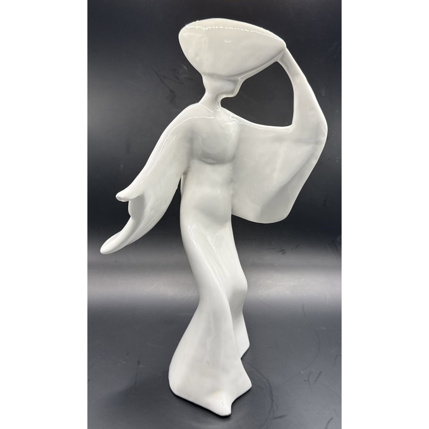 Vtg Blanc de Chine Awa Odori Dancer Sculpture Keiten Takahashi Porcelain Glazed