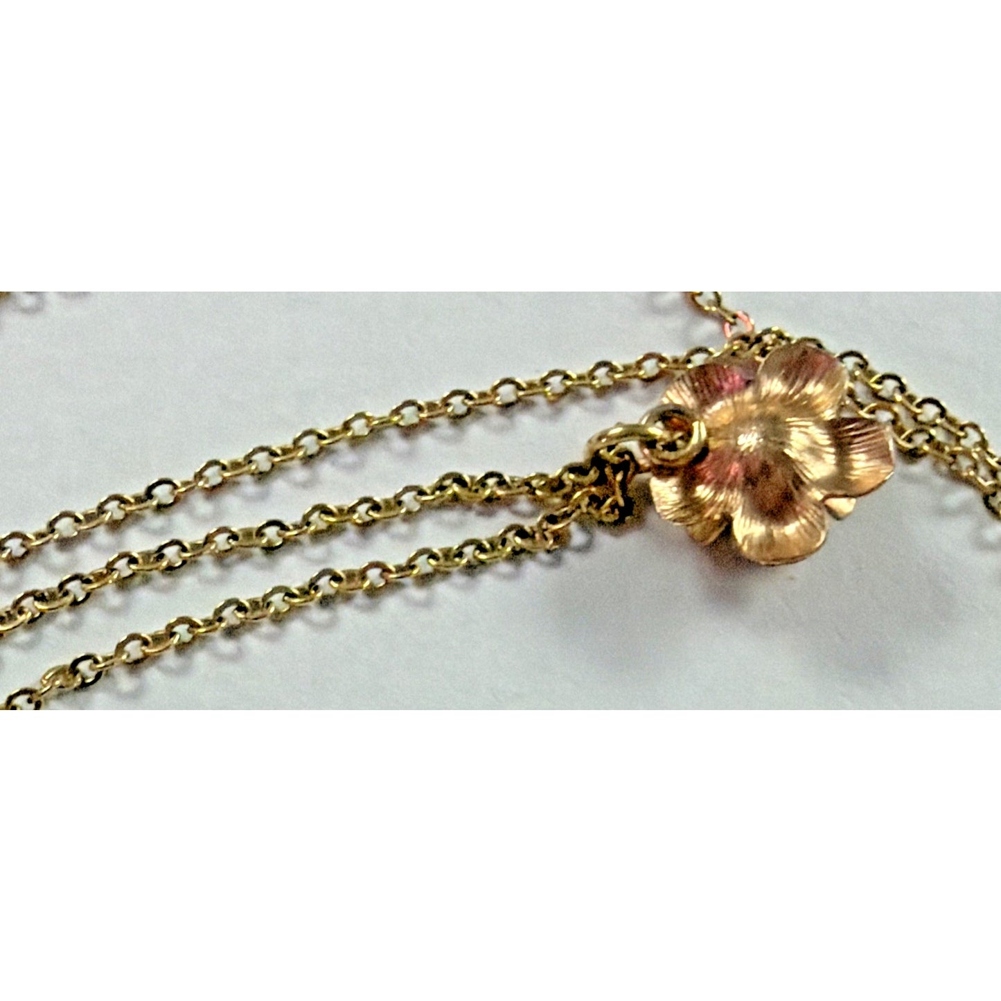 Vintage Krementz Rose Yellow Gold Overlay Rose Rosebud Pendant Necklace
