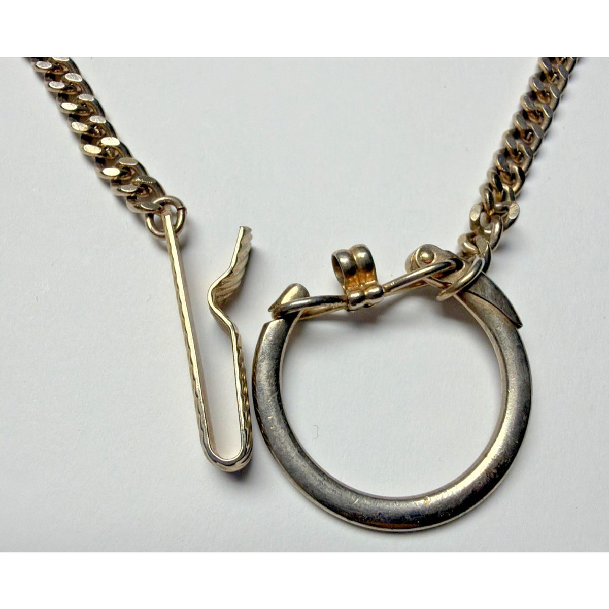 Vintage Pocket Watch Chain Clip Money Watch Holder Cuban Link As Is