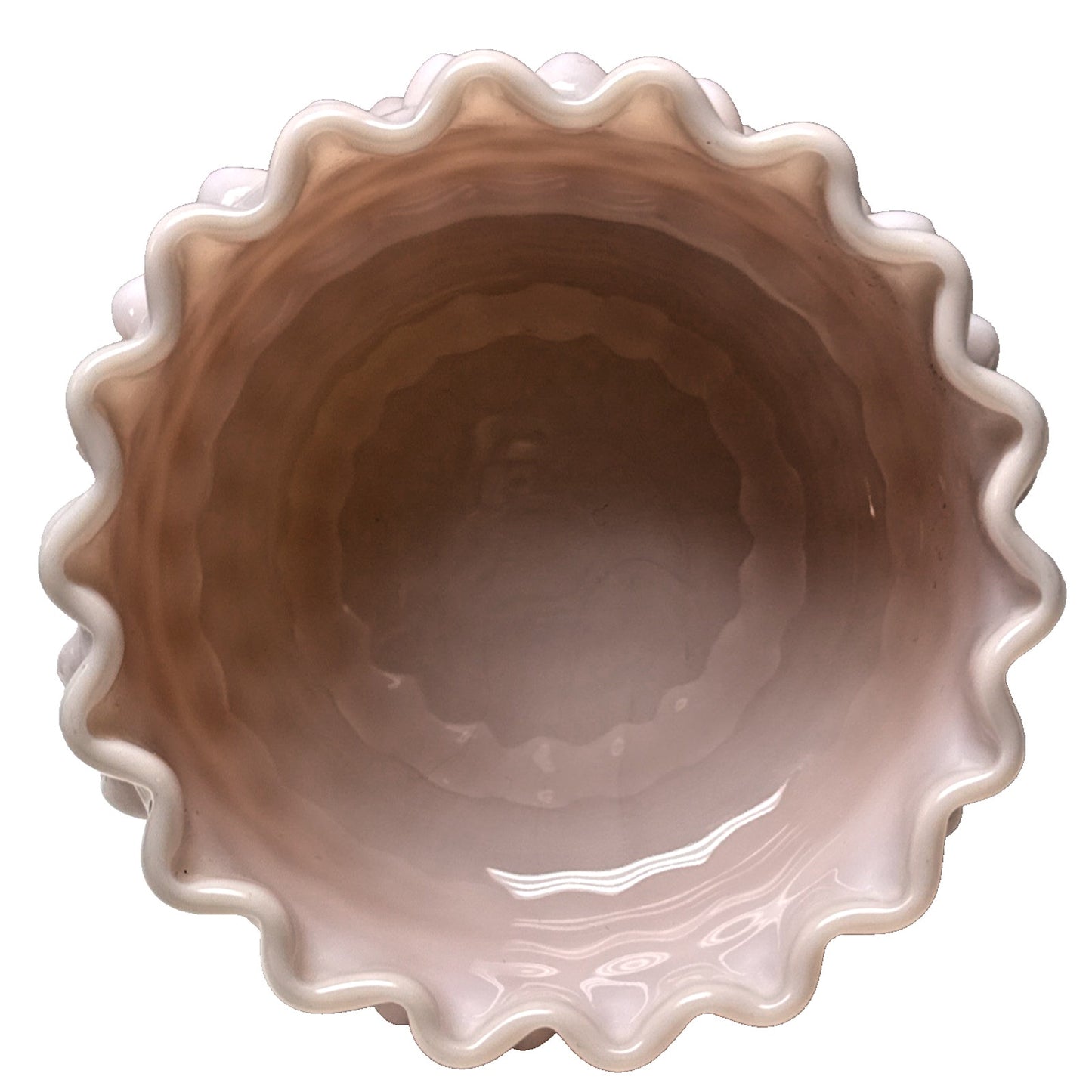 Rare Fenton Pastel Pink Rose Milk Glass Hobnail Candy Dish Powder Jar Lid As-Is