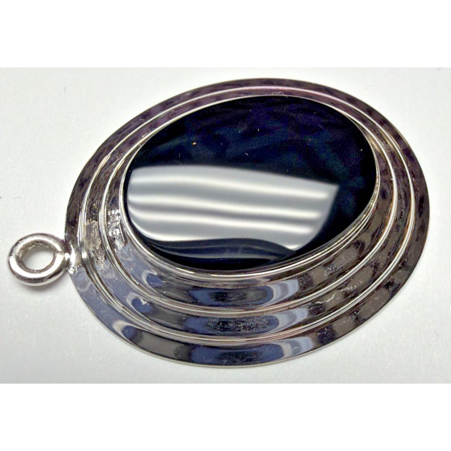 MCM A&Z Sterling Hayward STG Black Onyx Pendant Ribbed Read As-Is
