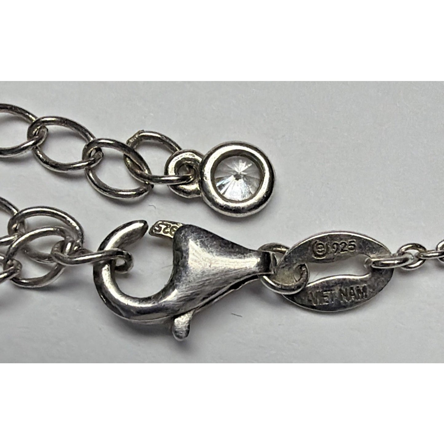 Vintage Sterling Silver Envelope Locket Love Note Message Charm Necklace CZ