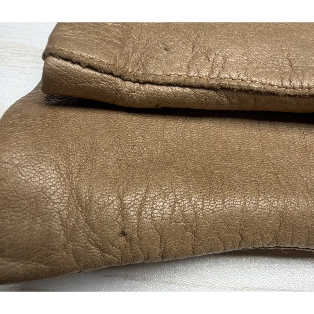 Vintage Womens Astor One Italy Tan Leather Gloves Silk Lined Long As Is Sz 7.5