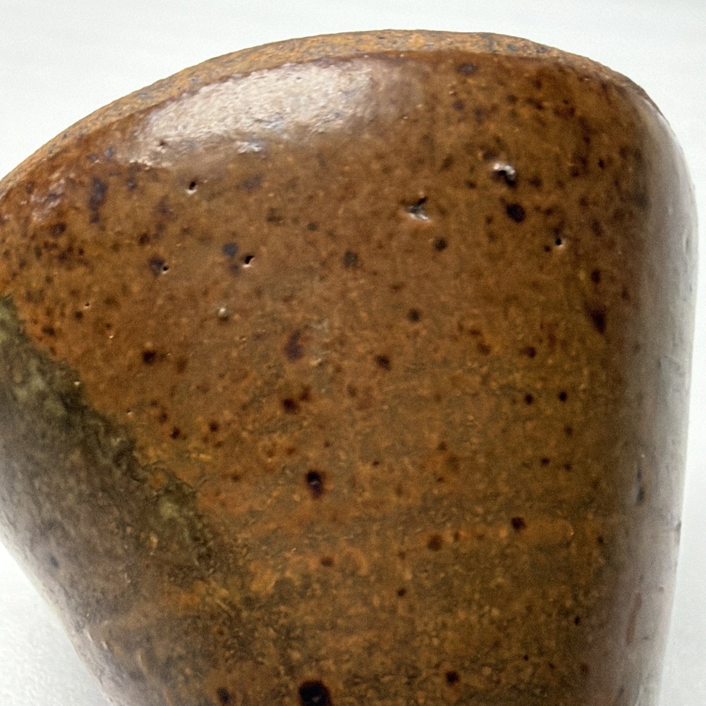 Primitive Stoneware Salt Glazed Cone Inkwell Brown Ink Bottle Vase