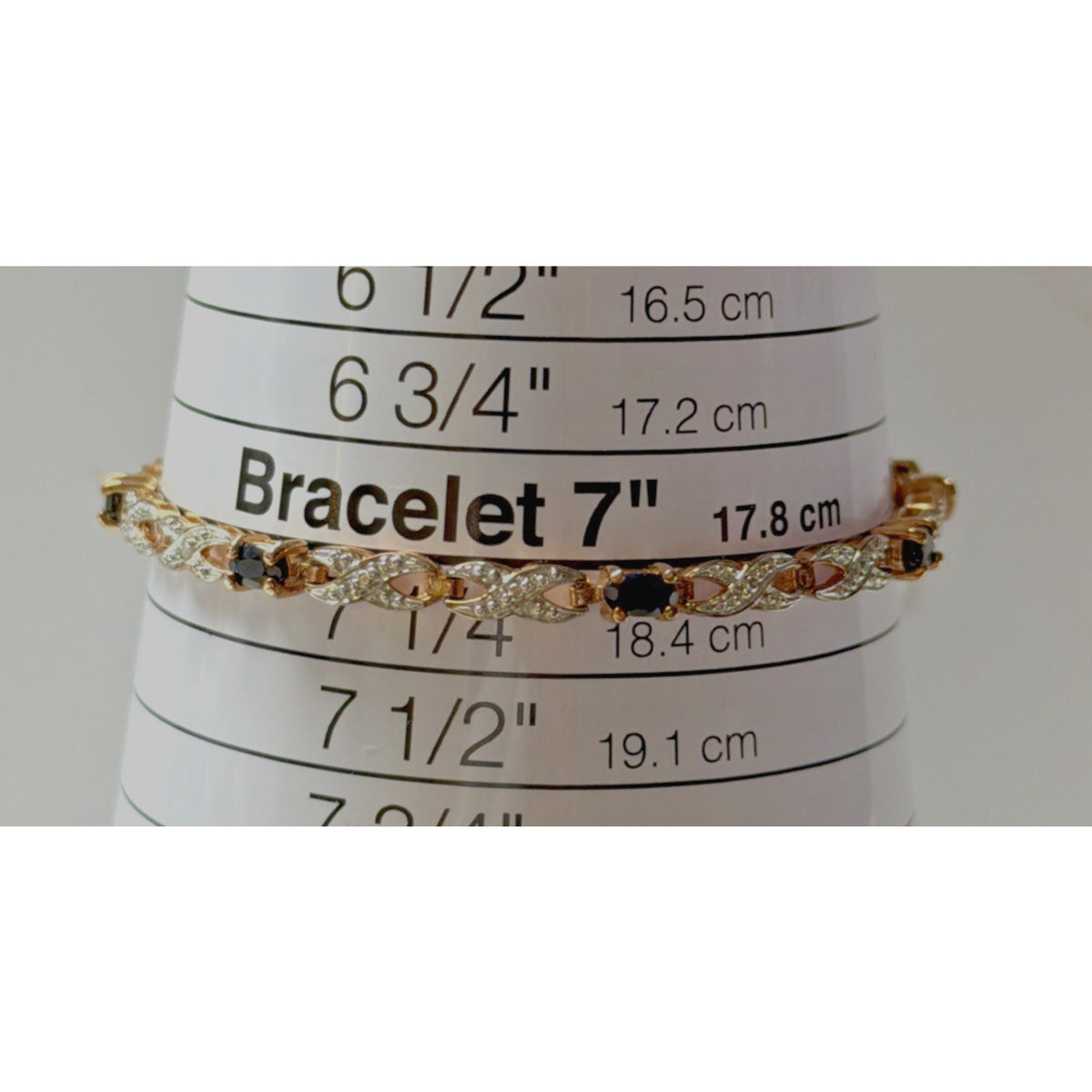 Sterling Silver Rose Gold Vermeil Sapphire Diamond Tennis Bracelet Eternity Read