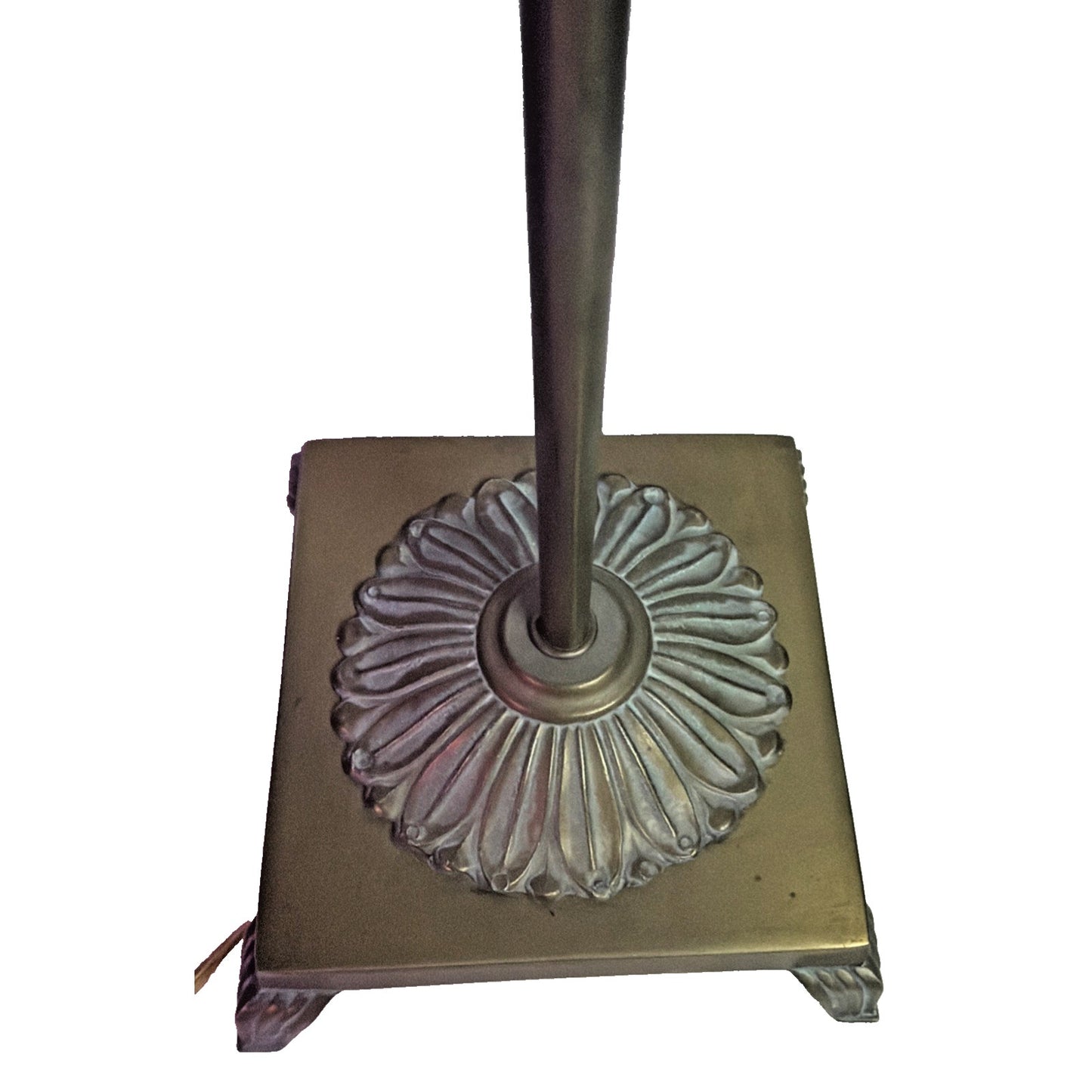 MCM Wescal Tall Cast Metal Bronze Lamp Pineapple Sculptural Footed Lily As Is